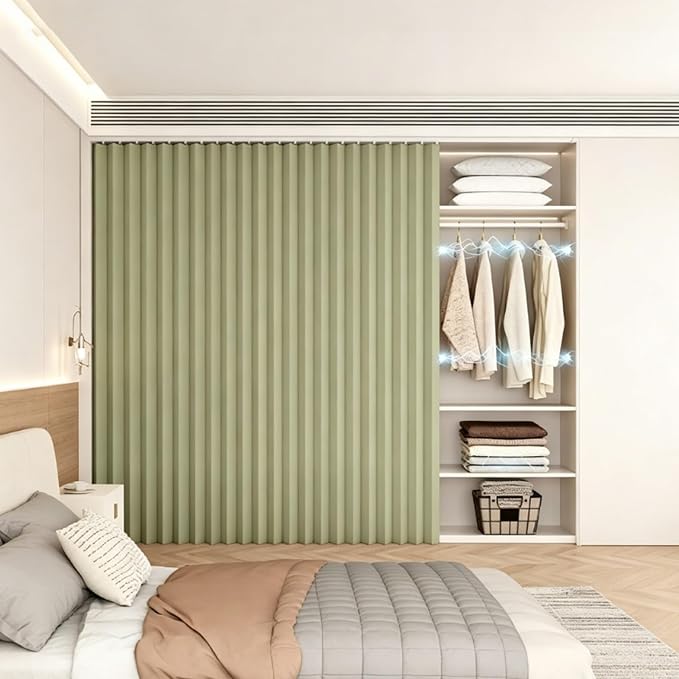 Magnetic Self-Adhesive Cabinet Hinges for Kitchen Shelves, No-Drill Folding Track for Closets, Ideal for Under Sink, RV & Laundry Room - Blackout Design