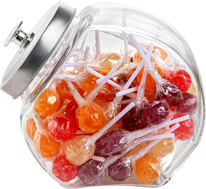 Restaurantware Candy Jar 3 Count 0.56 Gallon Glass Candy jars With Lids Airtight Storage, Wide Opening, Clear, Durable, Dishwasher-safe, For Cookies and Snacks