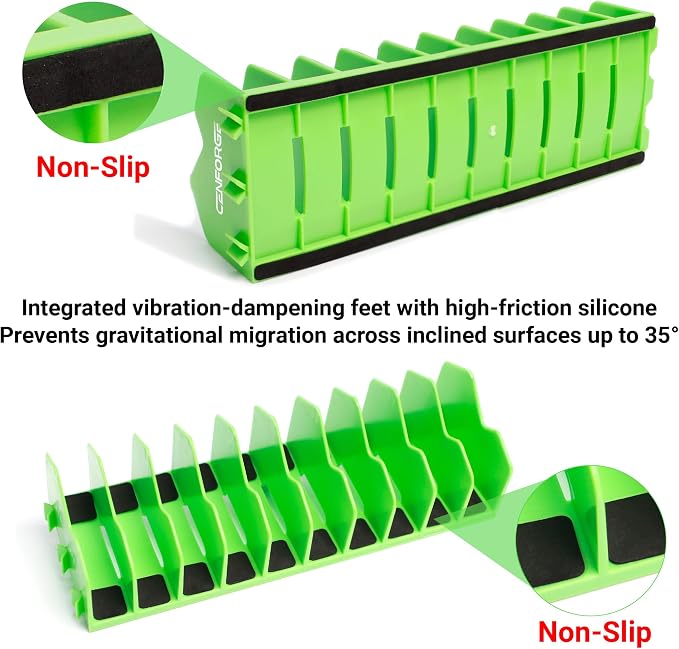 Cenfoge Plier Organizer, Plier Rack, Plier Holder and Cutter Organizer with Non-Slip Rubber Base, PlierOrganizer for Tool Box Drawer, 40 Slots, Tool Storage, Plier Rack (4 PC-Green)