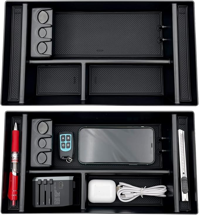 Compatible with Chevy Silverado 1500 Accessories/GMC Sierra 1500 2019-2022 Center Console Organizer Tray Fits for 2020-2023 Silverado/Sierra 2500 HD/3500 HD -Full Console Only