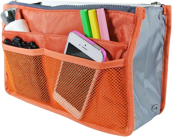 Wrapables® Unisex Bag Insert Organizer, Travel Bag Organizer - Coral