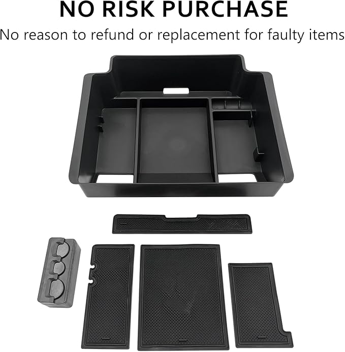 Center Console Organizer fit for GMC 2023 2024 2025 2026 Sierra/Chevy Silverado 1500 Accessories, 2024-2025 2026 2500HD 3500HD (Wireless Charger With Full Console w/Bucket Seats Only)