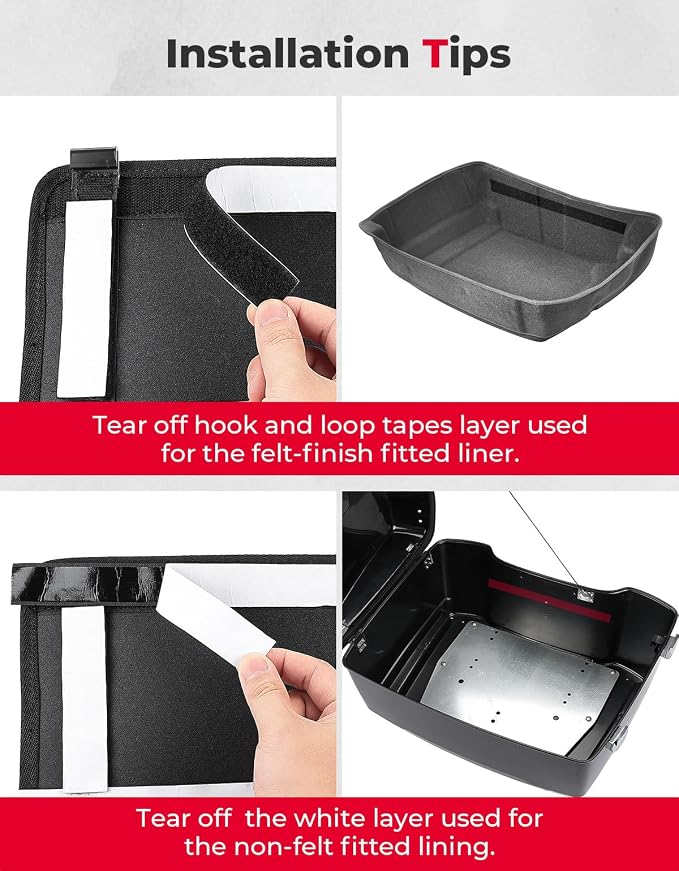 KEMIMOTO Upgraded for Rear Pack Organizers with Hooks Compatible with Touring 2014-2024 2025 for Street Glide Road King Tri Glide