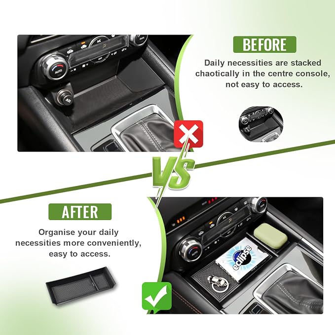 HGWEI Center Console Organizer Compatible with Mazda CX-5 2022 2023 2024 2025 Interior Accessories, CX5 Front Console Secondary Insert Tray Armrest Storage Box Compartment Holder (Not Fit 2026) Black
