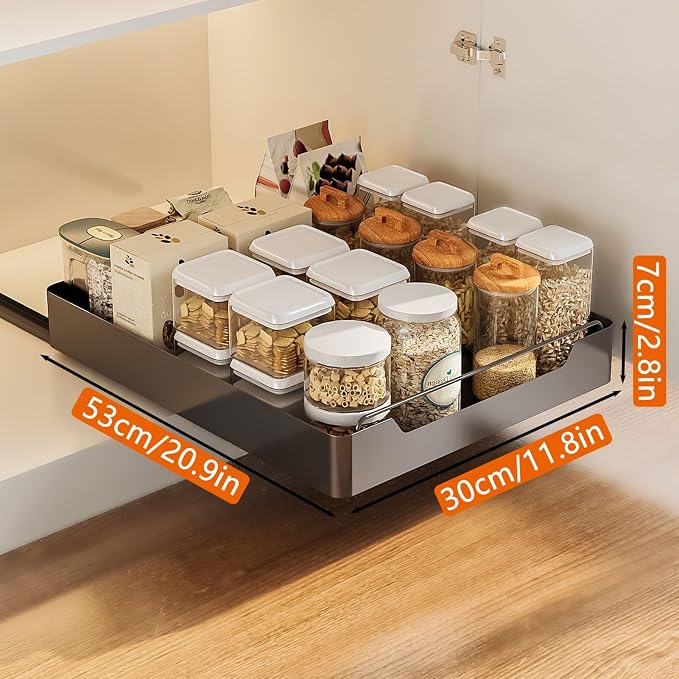 Kitchen Organizer Pull Out Drawers* Pull-Out Kitchen Storage Drawer,Pull-out Kitchen CupboardTelescopic Drawer Pull Out Drawer Kitchen Expandable Pull Out Drawers Pull Out Cupboard Organizer No Drilli