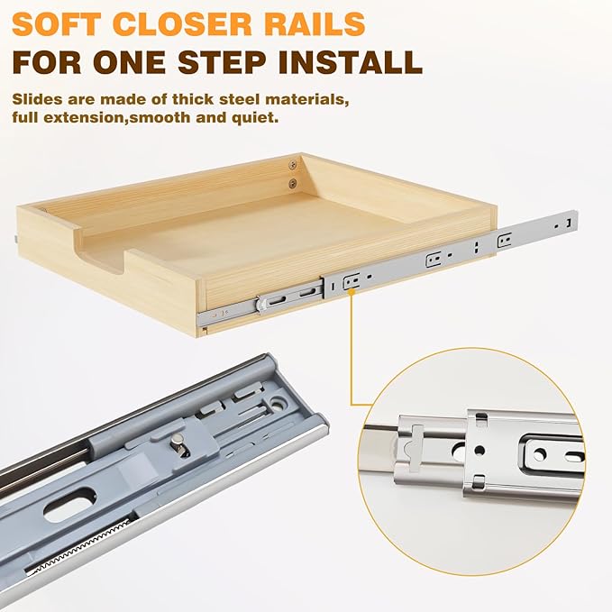 Pullout Cabinet Organizer, 29''W×21''D×3''H Slide Out Shelves for Kitchen Cabinets, Pull out Drawers for Kitchen Cabinets, Pantry, Bathroom, & Storage Organization