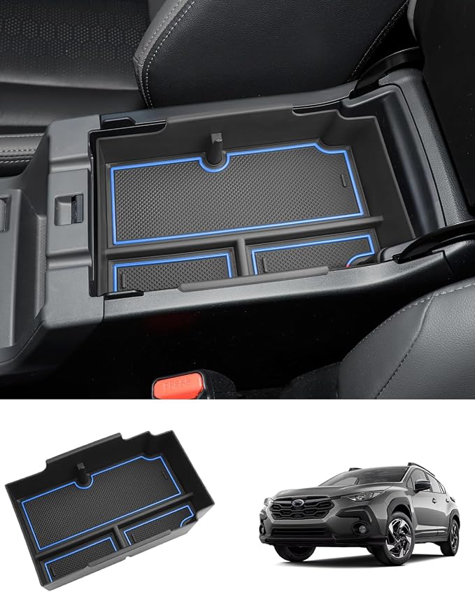 2024 2025 2026 Crosstrek Center Console Organizer for Subaru Crosstrek (Base/Premium/Sport/Limited/Wilderness), Durable ABS Console Tray Insert 2026 Crosstrek&Impreza Accessories (Blue)