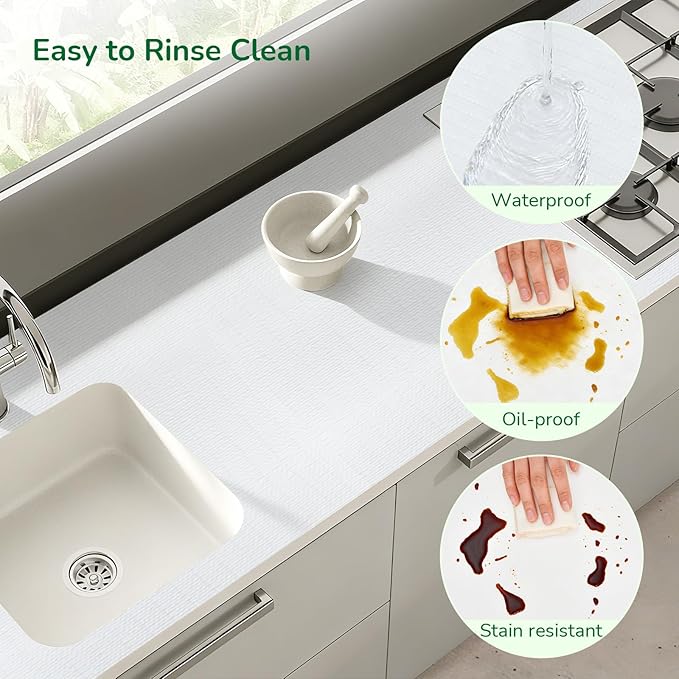 Practical White Shelf Liners for Kitchen Cabinets 12" x20FT, Non-Adhesive Drawer Liner, Non-Slip Strong Grip Cabinet Liner Thickened Waterproof Shelf Paper for Pantry, Countertops, Organizers