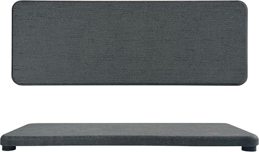 NiuYichee 2 Pcs Water Absorbing Stone Trays, Kitchen/Bathroom Sink Soap Dish, Diatomite Tray Used for Hand Soap & Cosmetic Bottles in The Modern Home, 3.15" W x 8.7" L, Dark Gray