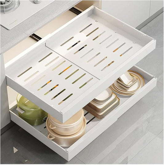 Pull Out Drawers for Cabinets Pull Out Cabinet Organizer Pull Out Drawers Storage Shelves for Kitchen Cabinets Adjustable Width Pull Out Drawer No Drilling and NAI