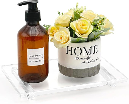 Acrylic Soap Pedestal Stand Sink Tray Riser for Kitchen Bathroom, Clear