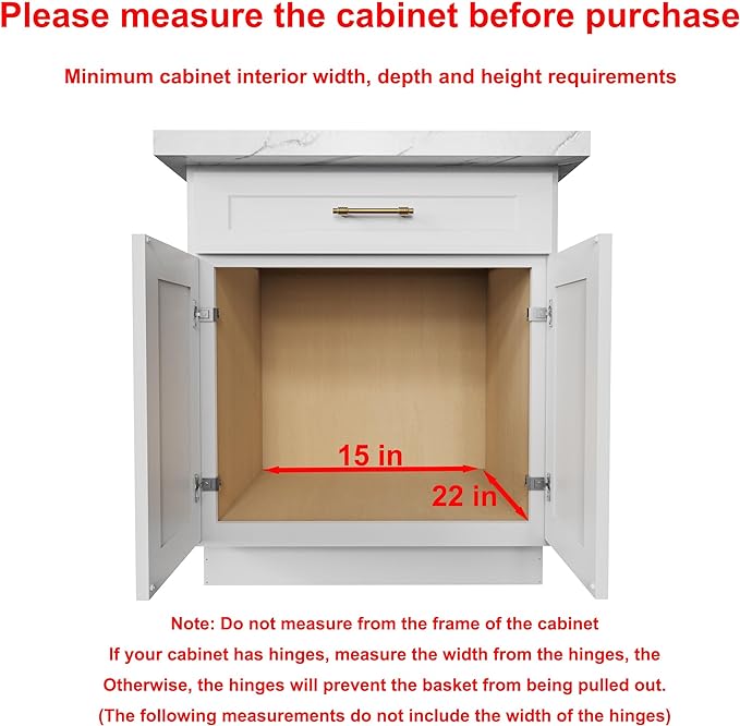 Sikarou Wood Pull Out Cabinet Organizer 14" W x 21" D, Heavy-Duty Sliding Drawers for Inside Cabinets Storage and Organization for Kitchen, Pantry, Bathroom