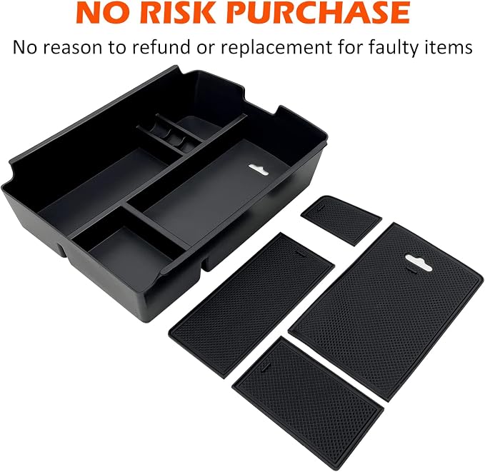 for VW Atlas and Cross Sport Accessories Center Console Organizer 2018 2019 2020 2021 2022 2023 Insert ABS Armrest Box Secondary Storage (Not fit for 2024)