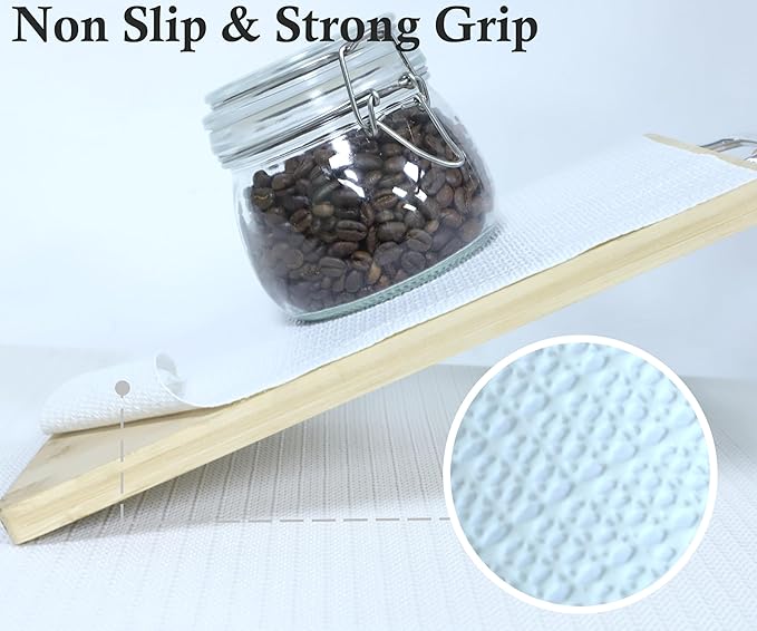 Shelf Liners for Kitchen Cabinets 24 Inch Wide X 20 Ft Non Adhesive Cabinet Drawer Liner Non Slip Water Oil-Proof Strong Grip Pantry Refrigerator Shelves Bathroom Drawer Mat Cupboard Closet Liner
