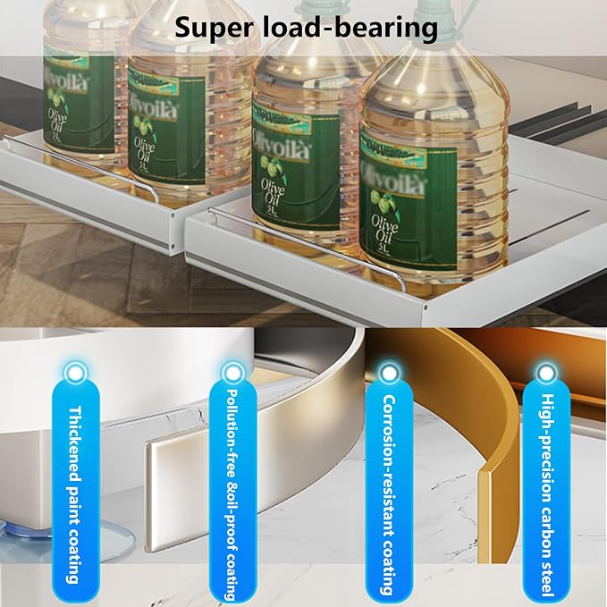 Stainless Steel Pull Out Cabinet Organizer, Pull Out Drawers for Cabinets, Slide Out Drawers for Kitchen Cabinets, Bathroom Cabinet Organizer, Pantry, No Drill,15.7" w*19.7" dx2.36 h