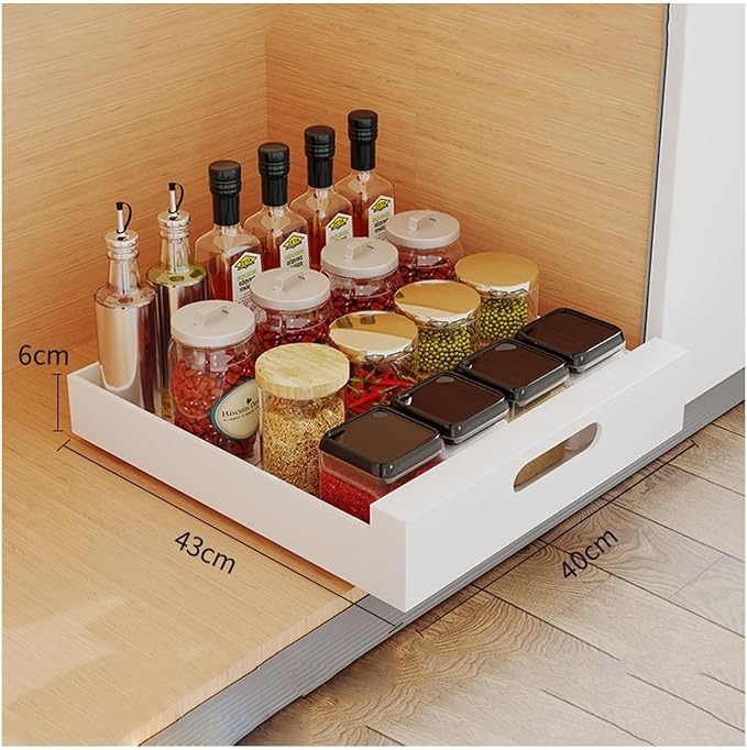 Pull Out Drawers for Cabinets Expandable Drawer Pull Out Drawers Kitchen Cabinet Storage Shelves Extendable Pull Out Drawer No Drilling and Nailing Required