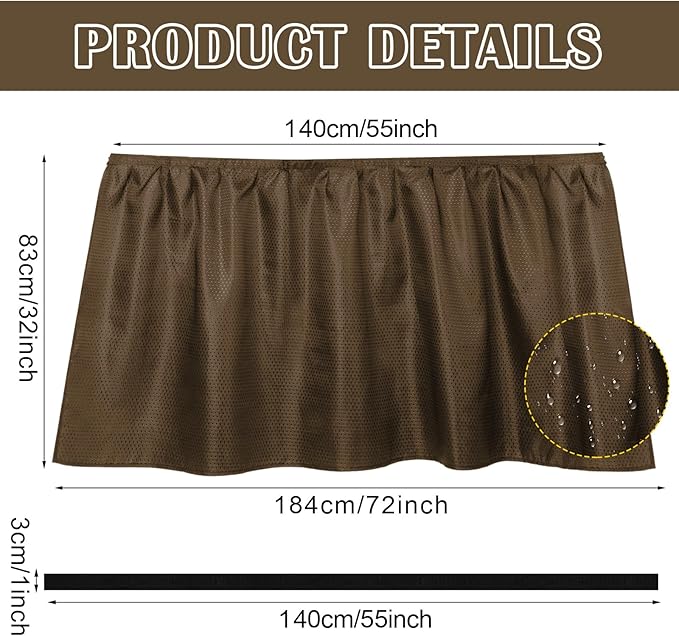 Fabric Sink Skirt Diamond Bathroom Stitch Self Stick Adhesive Waterproof Fabric Under Sink Curtain Skirt 55 x 32 Inch Adds Bathroom Storage(Khaki,Fashion Style)