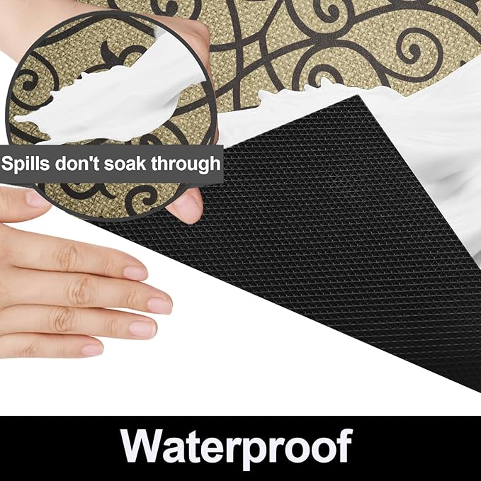 AiBOB Waterproof Under Sink Mat, Absorbent Quick Dry Sink Liners Protect Cabinets, Durable Shelf Liners, Slip Resistant and Non-Adhesive, 24X68, Black/Brown