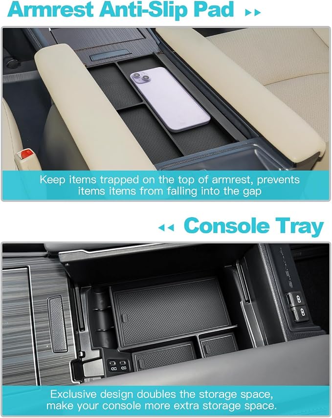 CDEFG 3PCS for 2025 2026 Toyota Sienna Center Console Organizer Dash Storage Box for Toyota Sienna 2025 2026 Accessories for 12.3-Inch Touchscreen Dash Tray Behind-Screen Organizer(Not for LE Trim)