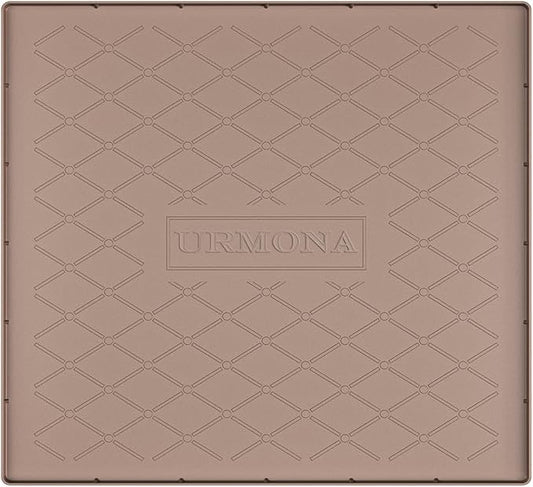 URMONA 22" x 19" Waterproof Silicone Mat in Multiple Sizes & Colors, Under Sink Mat for Kitchen & Bathroom, Pet Food Pad for Dogs & Cats, Kitchen Cabinet Liner, Multi-Purpose for Storage(Khaki)