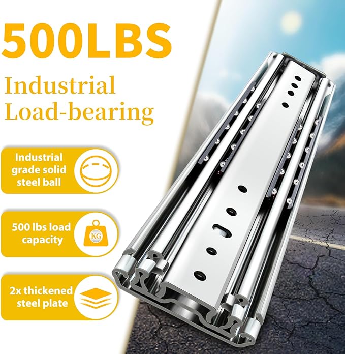 Heavy Duty Drawer Slides Full Extension Runners 12 14 16 18 20 22 24 26 28 30 32 34 36 38 40 44 48 52 56 60 Inch Side Mount Rails for Drawer Capacity 423lb 1 Pair