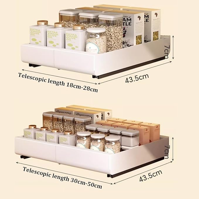Pull Out Cabinet Organizer,cupboard pull out storage,Pull Out Drawer Fixed with Adhesive,No Need Drill and Nailing,for Kitchen, Living Room, Home. (Size : 18 * 43 * 7cm/7.1 * 16.9 * 2.7in)