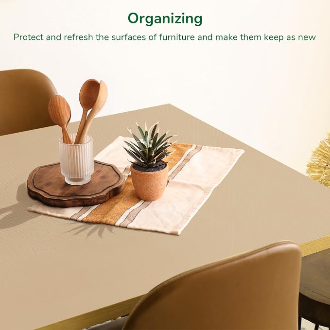 Drawer and Shelf Liner for Kitchen, Non-Slip Non-Adhesive Cabinet Liners for Cupboard, Dresser, Shelves, Tool Box, Pantry, Thickened Easy Install, Strong Grip, 17.5In x 10FT, Beige