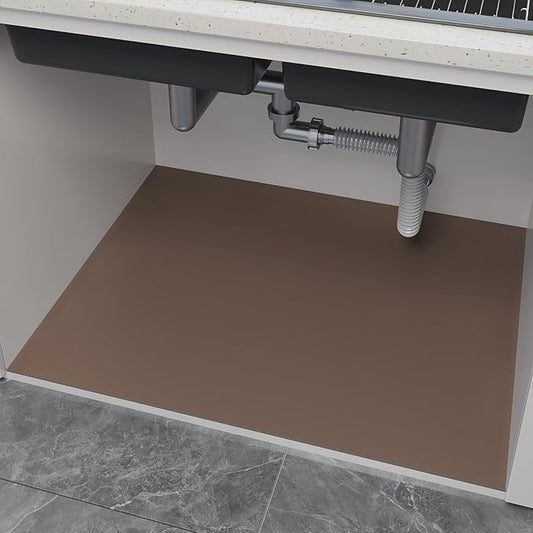 Under Sink Mats - 39" x 31" (Cut-to-Fit) Absorbent Shelf Liner for Kitchen & Bathroom Cabinets | Non-Slip, Quick-Dry Cabinet Liner for Under Sink, Vanity & Utility Storage (Brown, 39''x31'')