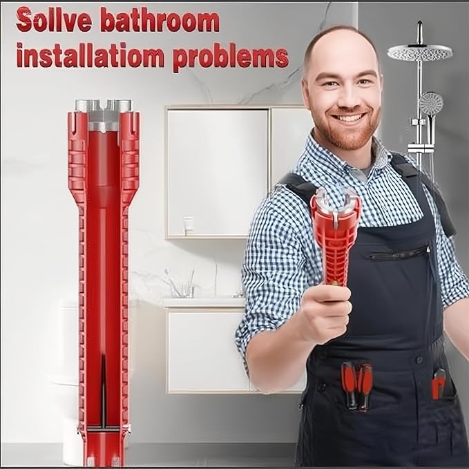 14-In-1 Multifunctional Basin Wrench, Sink Wrench Faucet Tool For Toilet, Sink, Bathroom, Kitchen Tight Spaces Water Pipe Plumbing Installation and Repairs