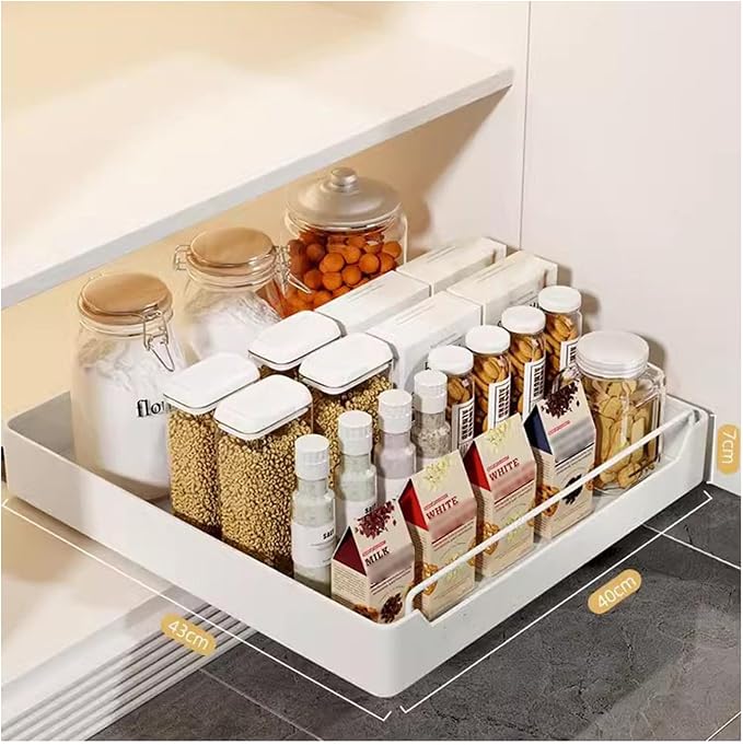 Pull Out Drawers for Cabinets Expandable Drawer Pull Out Drawer Kitchen for Gluing Kitchen Organizer Organizer No Drilling and Nailing Required Cabinet Organizer