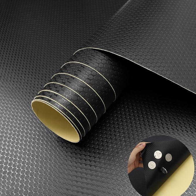 WochiTV Adhesive Shelf Liner 23.6 X 360 Inches Peel and Stick Kitchen Liner for Cabinets, Drawers Removable Protector Mat Waterproof Contact Covering for Dresser Pantry Countertops Shelves, Black