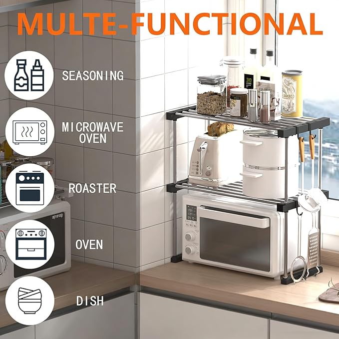BLULEE Expandable Under Sink Organizer - 3D Adjustable Stackable Storage Shelves,Modular Cabinet Rack Around Pipes for Kitchen Bathroom