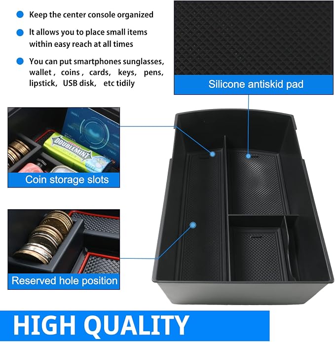 SHAOHAO for 2025 2026 Subaru Ascent Center Console Organizer for 2019-2026 Subaru Ascent Accessories Base/Premium/Onyx Edition/Limited/Onyx Edition Limited/Touring Double Space Armrest Insert Tray