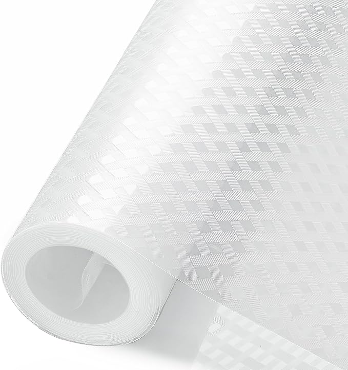 Refrigerator Liner, Waterproof Shelf and Drawer Liners for Kitchen Cabinet, Bathroom Under Sink Mat Non Adhesive Fridge Liner EVA Place Mats Roll - Clear 12"×118"