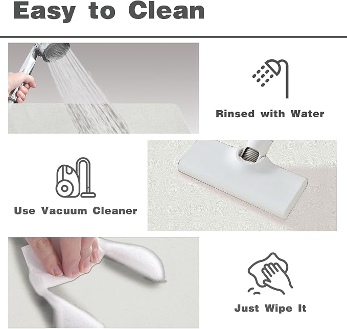 TYUU White Bath Mat, Bathroom Rugs Non Slip Washable Thin Absorbent Quick Dry Bath Mat Fits Under Door Bathroom Floor Mat Perfect for Bath, Shower, or Sink 24"x36" White