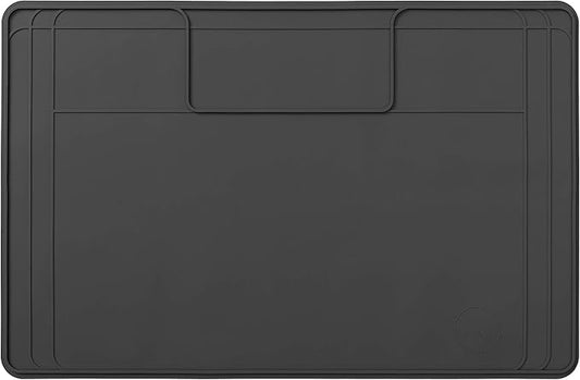 The Original Under Sink Mat - Silicone Waterproof mat, Trimmable, Easy to Clean, Kitchen cabinet liner, Under sink protector mats, Drip Tray with Lip (Dark Gray, 31" x 22")