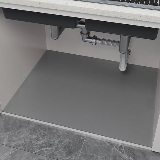 Under Sink Mats-35" x 24" (Cut-to-Fit) Absorbent Shelf Liner for Kitchen&Bathroom Cabinets | Non-Slip, Quick-Dry Cabinet Liner for Under Sink, Vanity & Utility Storage (Light Grey,35''x24'')