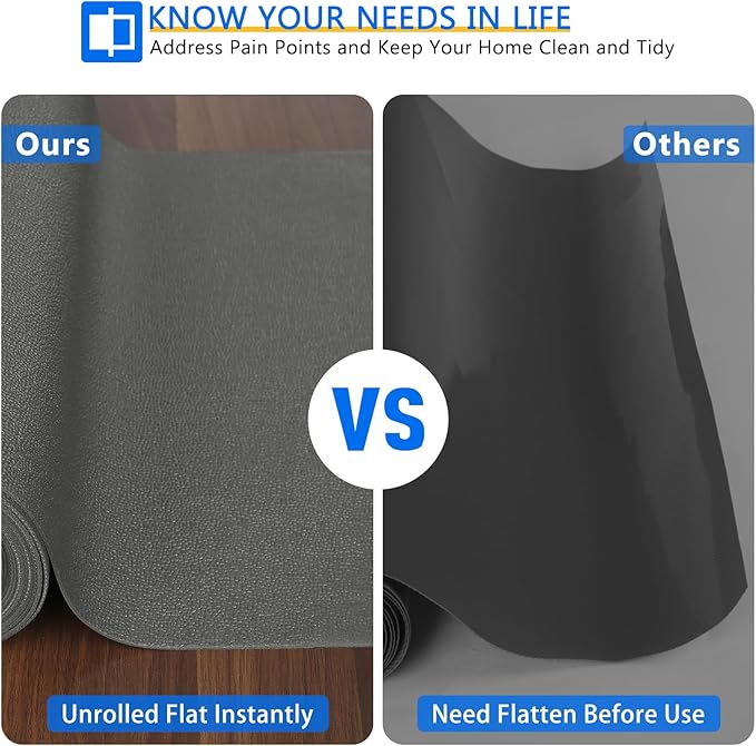 WochiTV Shelf Liner for Cabinets, Drawer Non Adhesive Non Slip Foam Mat for Kitchen, Pantry, Bathroom, Cupboard, Garage, Closet, Shelves, Drawer, Tool Box, Gray 23.6 x 354 inches