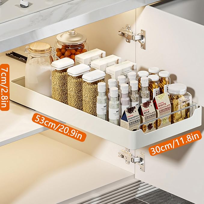Kitchen Organizer Pull Out Drawers* Pull-Out Kitchen Storage Drawer,Pull-out Kitchen CupboardTelescopic Drawer Pull Out Drawer Kitchen Expandable Pull Out Drawers Pull Out Cupboard Organizer No Drilli