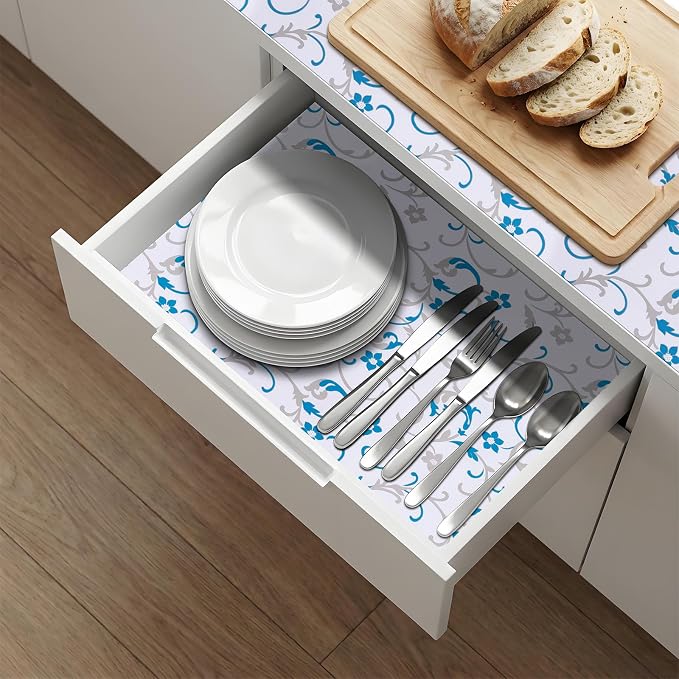 Shelf Liners Non Adhesive 10Rolls*12'' X 120'' Drawer Liner for Kitchen Cabinets, Waterproof Shelf Liners Durable Anti-Slip for Kitchen Cabinets Cupboard Liner