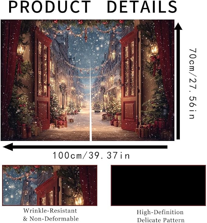 Self Adhesive Vintage Street View Cabinet Curtain for Mother's Day, 39x28 Inch Open Door Scenery Under Sink Skirt No Drill, Spring Cleaning Kitchen Decor, Hook and Loop Valance