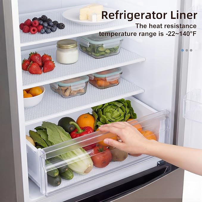PABUSIOR Cabinet Drawer Liners for Shelves : 100% EVA Non Slip Clear Kitchen Cupboard Mats 15" x 240" - Non-Adhesive Waterproof Refrigerator Shelf Liner for Pantry Shelves Bathroom Ideal for Woman