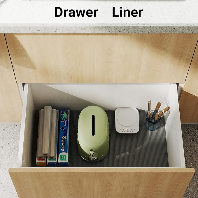 PABUSIOR Toolbox Liner 22" Wide: 3MM Thick Large Tool Box Drawer Liners for Under Sink - Non Slip Foam Heavy Duty Grip Cushion Cabinet Shelf Mats 22" W x 82" L Dark Gray