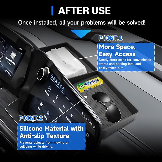 SXCY for 2026 Chevy Tahoe Dashboard Organizer Tray for 2025 2026 Chevy Tahoe Suburban Accessories Screen Back Console Tray 2026 Chevy Tahoe Suburban Behind Dash Console Organizer