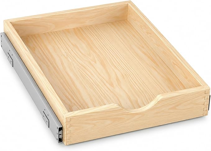 ZOINLIY 18''W X 21''D X 3''H Wooden Pull Out Drawer for Cabinet, Cabinet Organizer for Kitchen, Soft Close Slide Out Shelves, Heavy Duty, Full-Extension