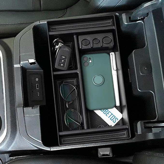 EDBETOS Center Console Organizer Tray Compatible with Chevy Silverado 1500/GMC Sierra 1500 2019-2022 Accessories and 2020-2023 Silverado/Sierra 2500/3500 HD Armrest Box - Full Console w/Bucket Seats