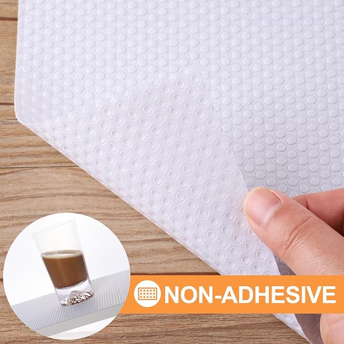 FLPMIX White Cabinet Drawer Liner: Non-Adhesive Kitchen Shelf Liners 10" W x 240" L - Easy to Cut & Clean Waterproof Bathroom Cupboard Paper for Pantry Shelves