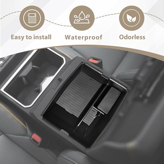 Muslogy Center Console Organizer Compatible with 2024 2025 2026 Toyota Tacoma Accessories Interior Storage Box Insert Tray Phone Pocket(Console Organizer+Hanging Storage Hidden Box+Door Inserts Box)