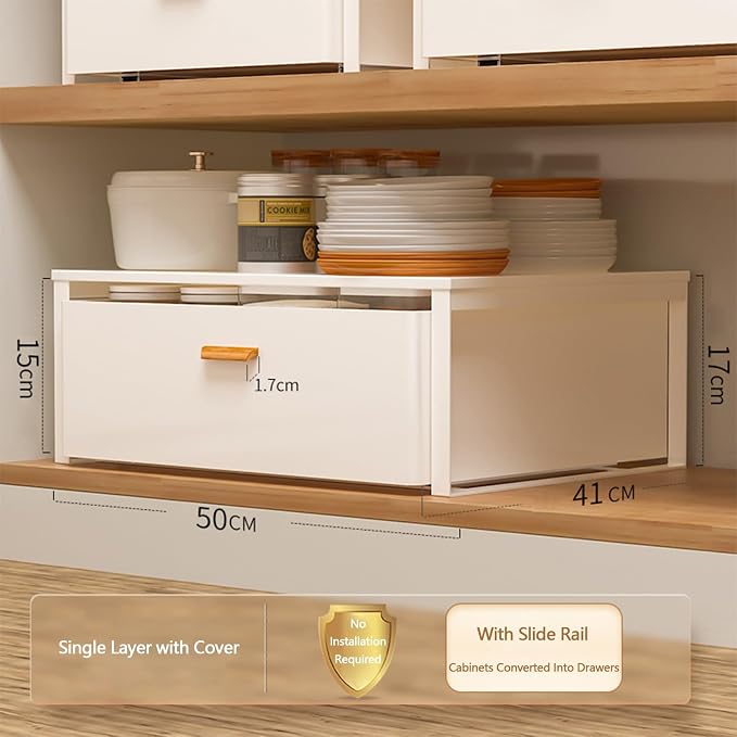 Pull Out Drawers for Cabinets Cabinet Extendable Basket Expandable Drawer Pull Out Drawer Drawer without Drilling Kitchen Organizer Steel Material for Kitchen Living Room Bedroom