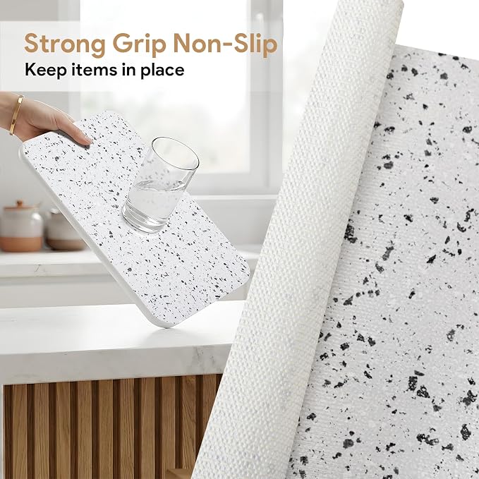 3Rolls*17.7'' X 96'' Shelf Liners Drawer Liner for Kitchen Cabinet Non Adhesive, Strong Grip Anti Slip Cabinet Liners for Shelves, Oil-Proof Waterproof Cupboard Liner